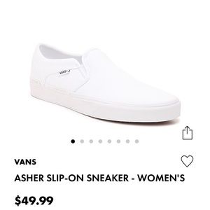 White Vans: Slip On Sneakers Size 7